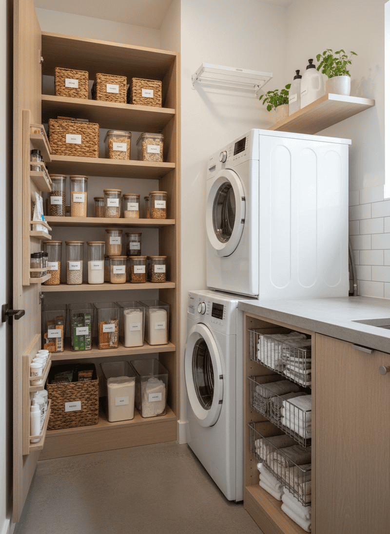 Organized Pantry & Laundry Areas