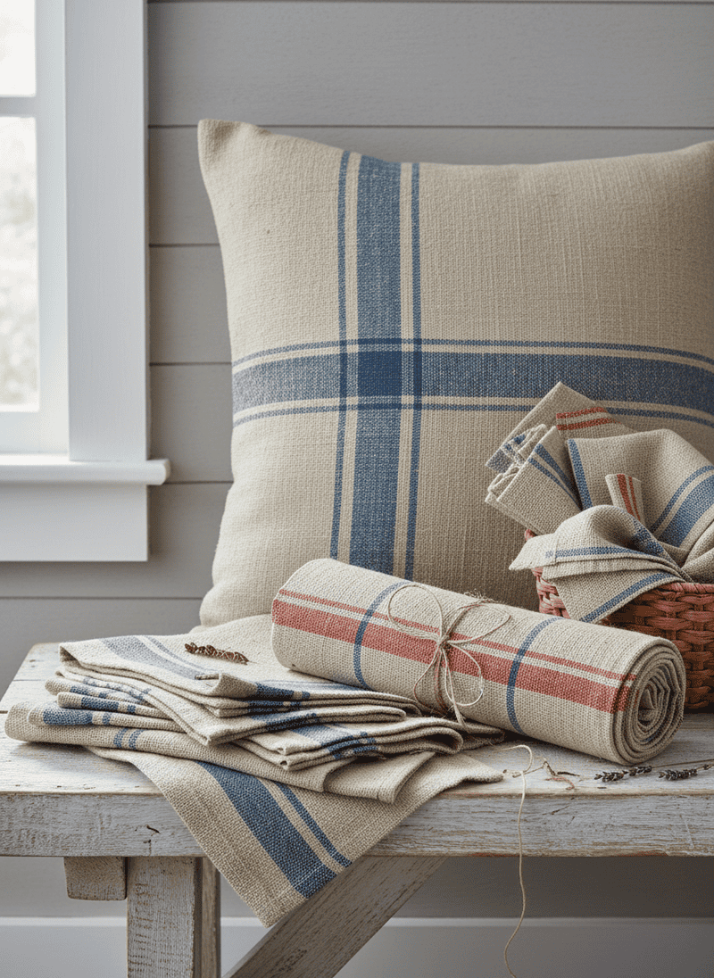 Grain Sack Striped Textiles