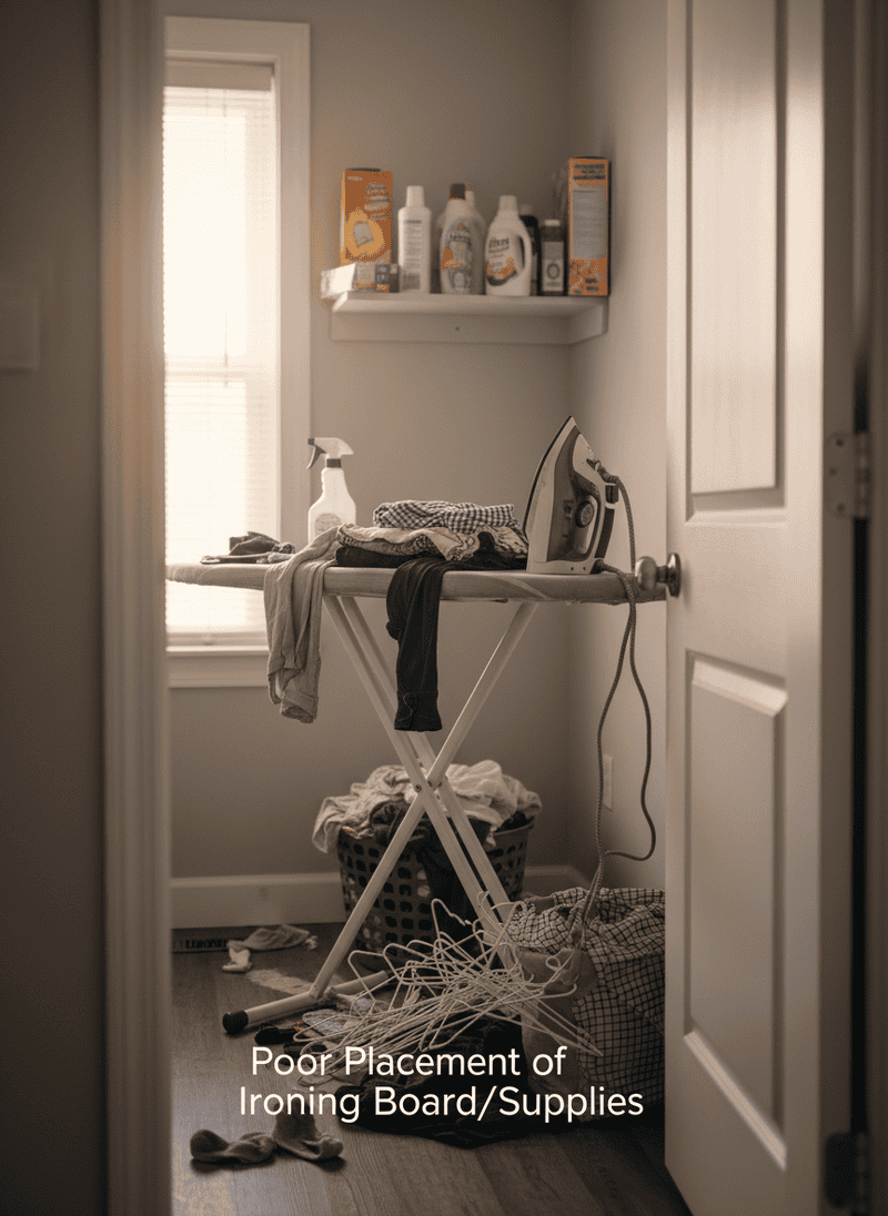 Poor Placement of Ironing Board/Supplies