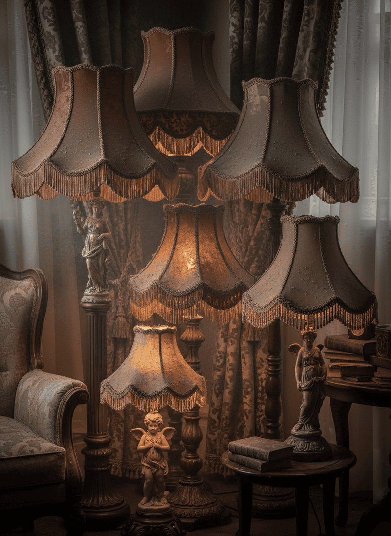 Dusty, Overly Formal Lampshades and Lighting