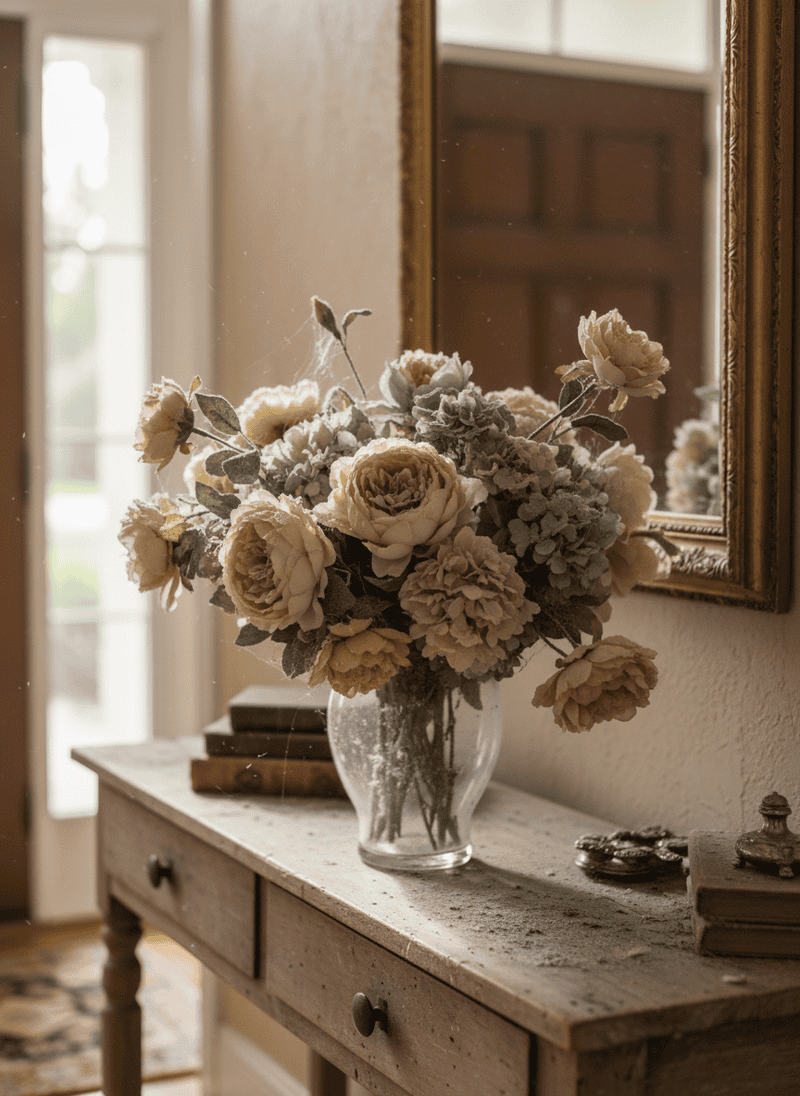 Dusty Artificial Flower Arrangements
