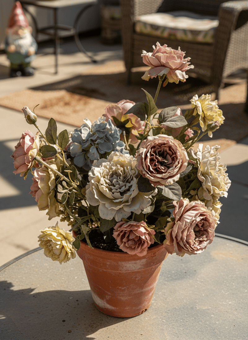 Faded and Unrealistic Artificial Flowers
