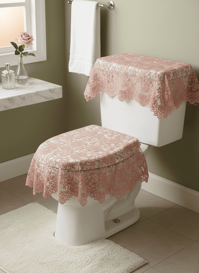 Lace Toilet Seat and Tank Covers