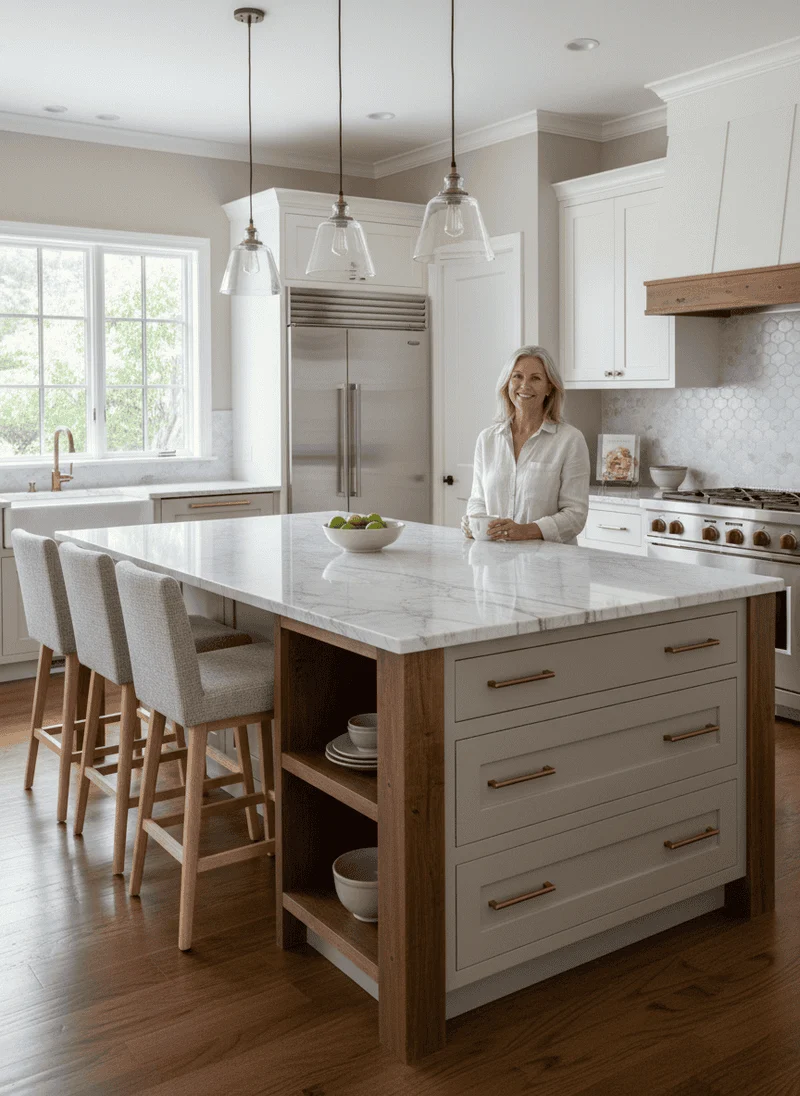 Kitchen Island with Seating and Storage