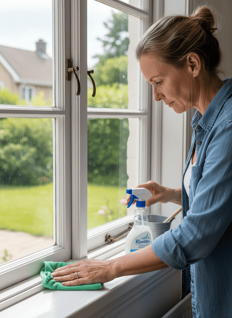 Cleaning the Overlooked Window Sills and Panes