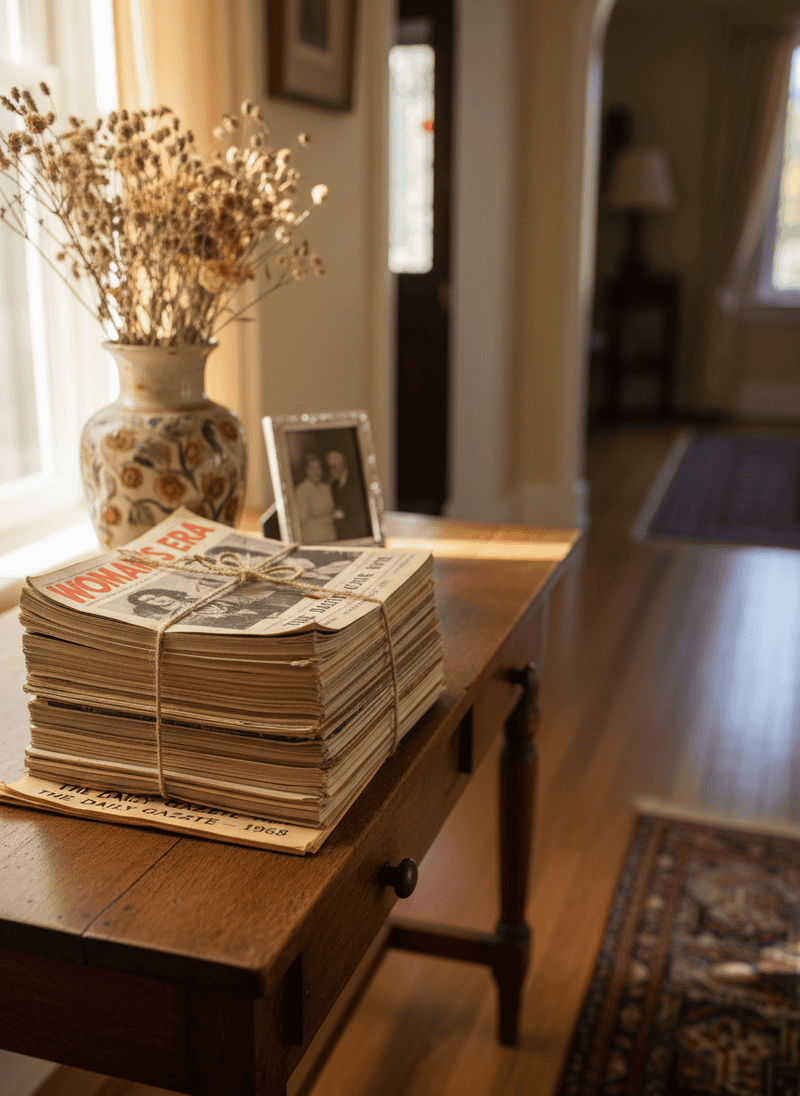 Stacks of Old Magazines or Newspapers