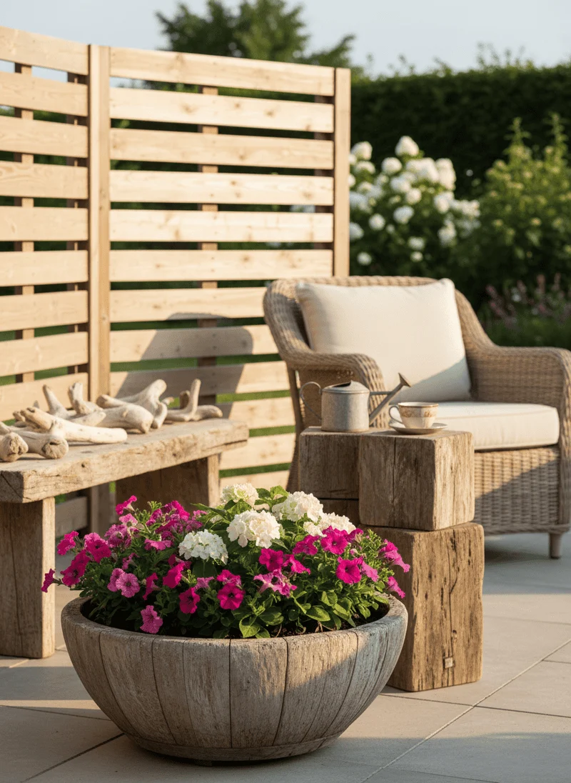Weathered, Unpainted Wooden Accents