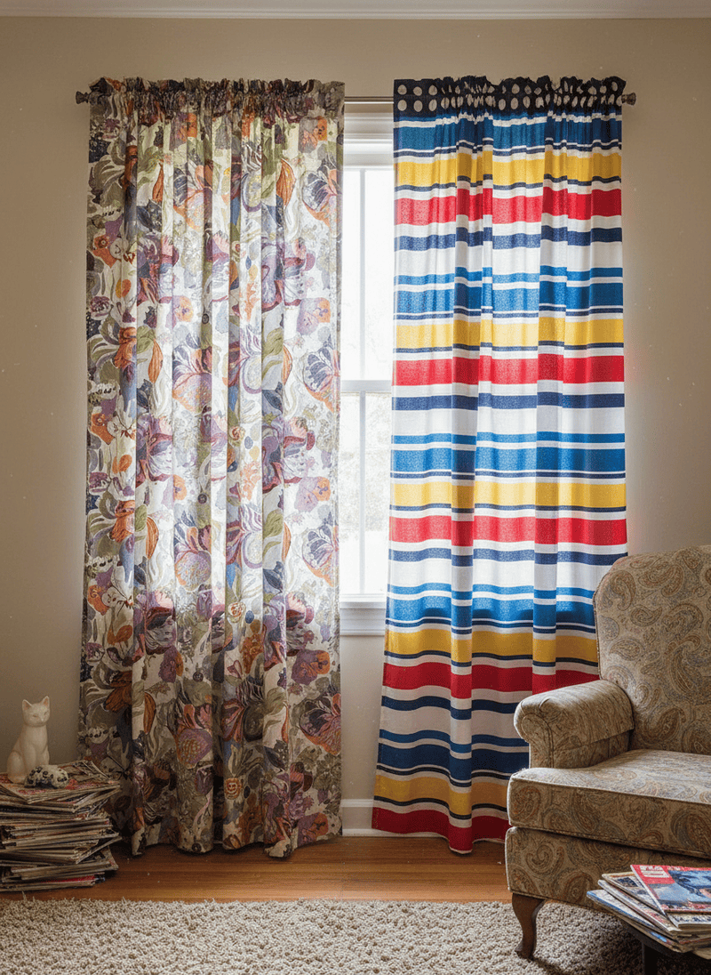 Curtains with Multiple, Disparate Patterns