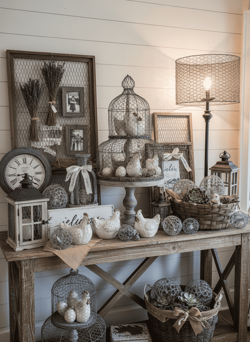 Excessive Chicken Wire Decor
