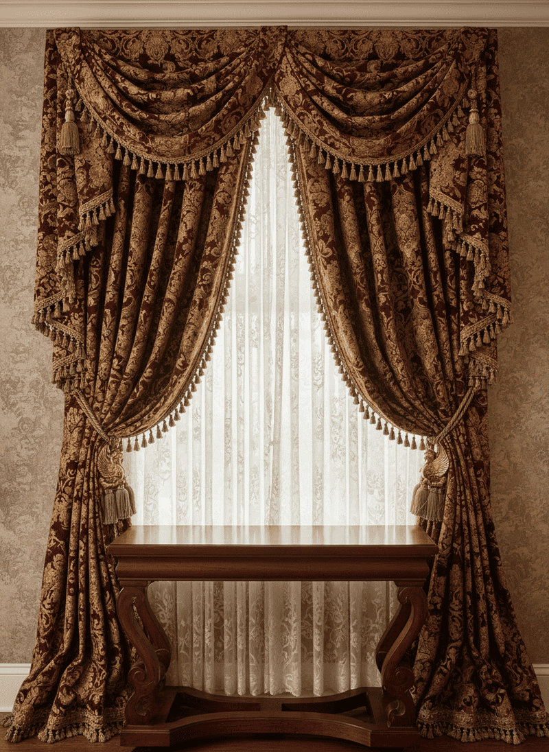 Overly Ornate and Heavy Window Treatments