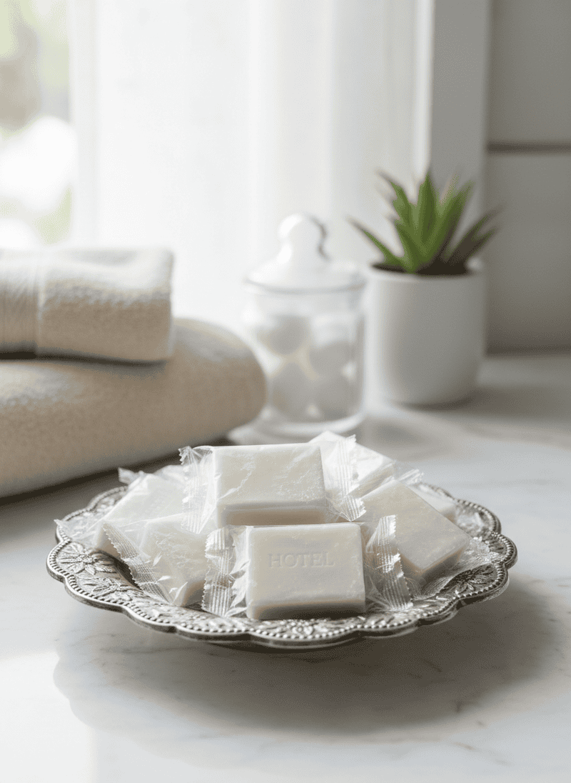 Plastic-Wrapped Guest Soaps