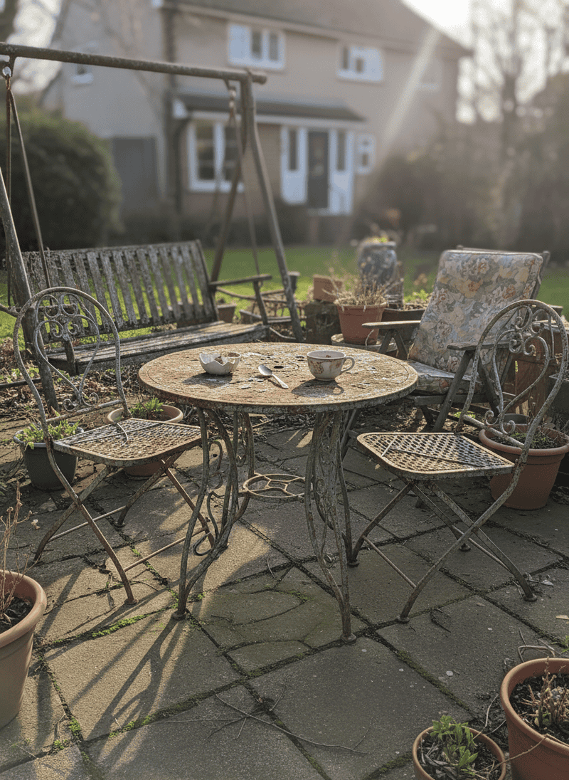 Rusty, Wobbly Bistro Sets and Outdoor Furniture