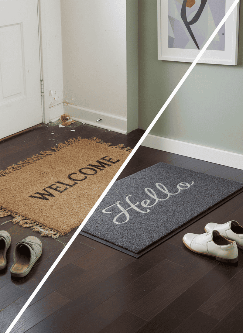 Unmatched or Worn-Out Welcome Mat