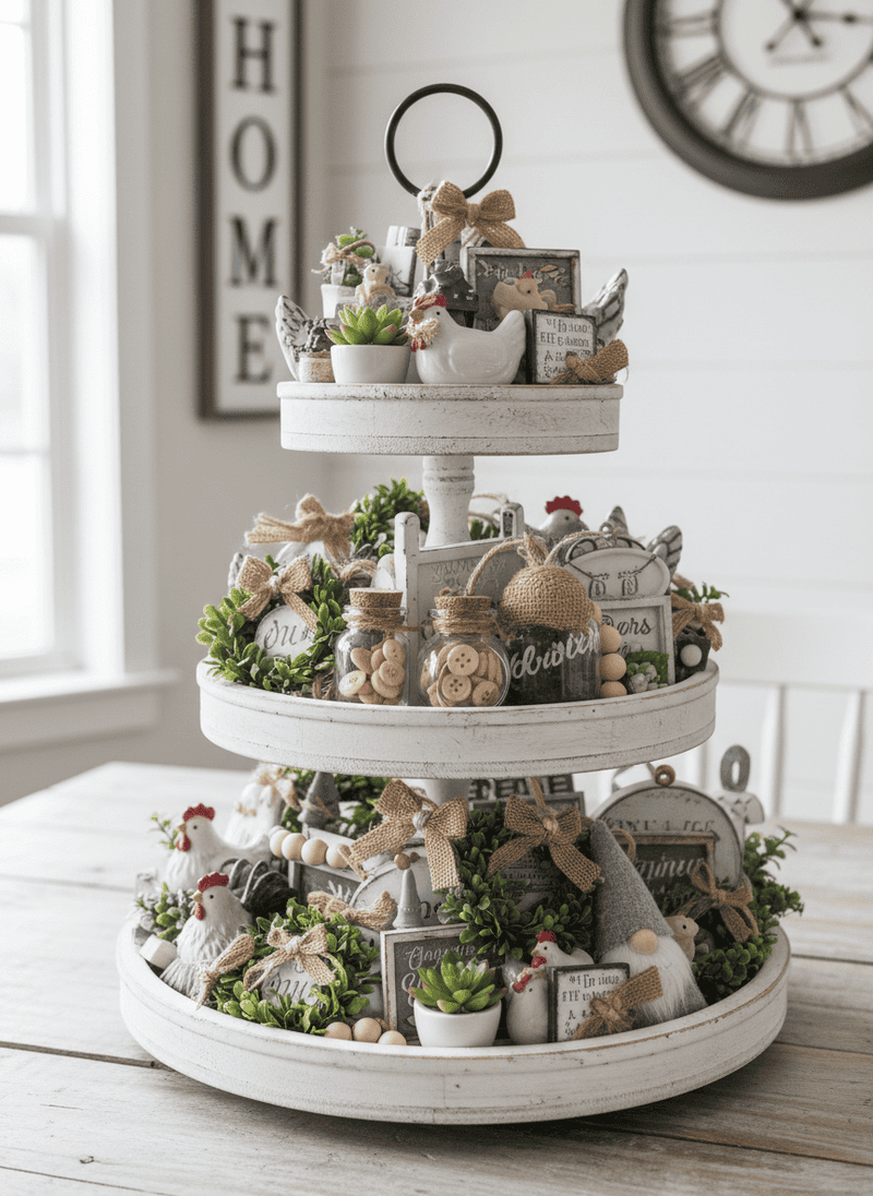 Tiered Trays with Excessive Small Decor
