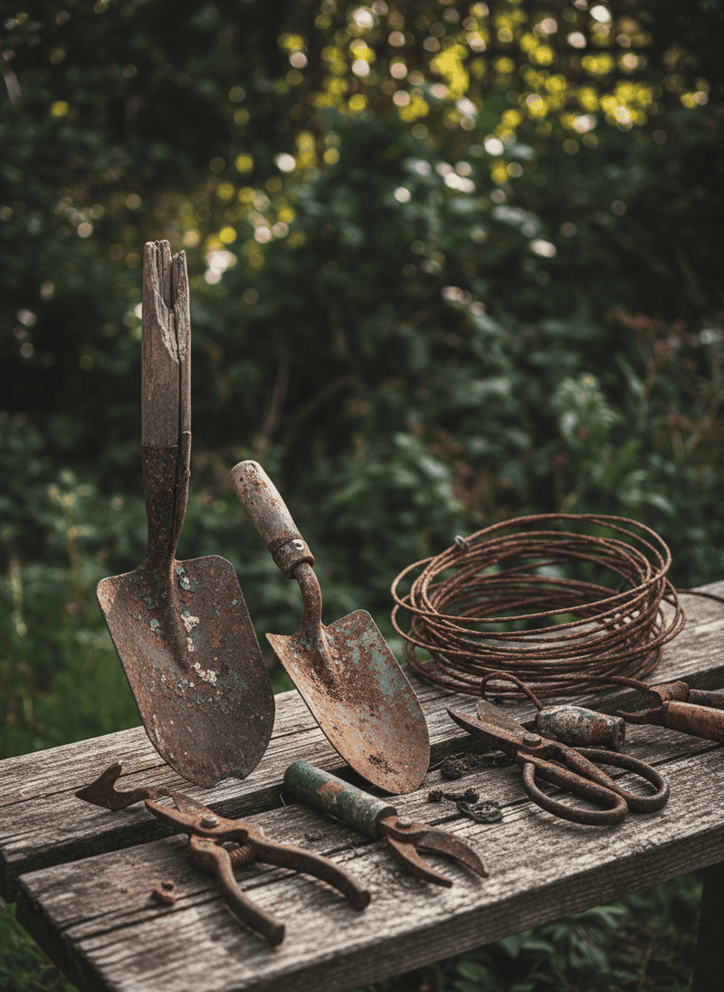 Rusty and Discarded Garden Tools