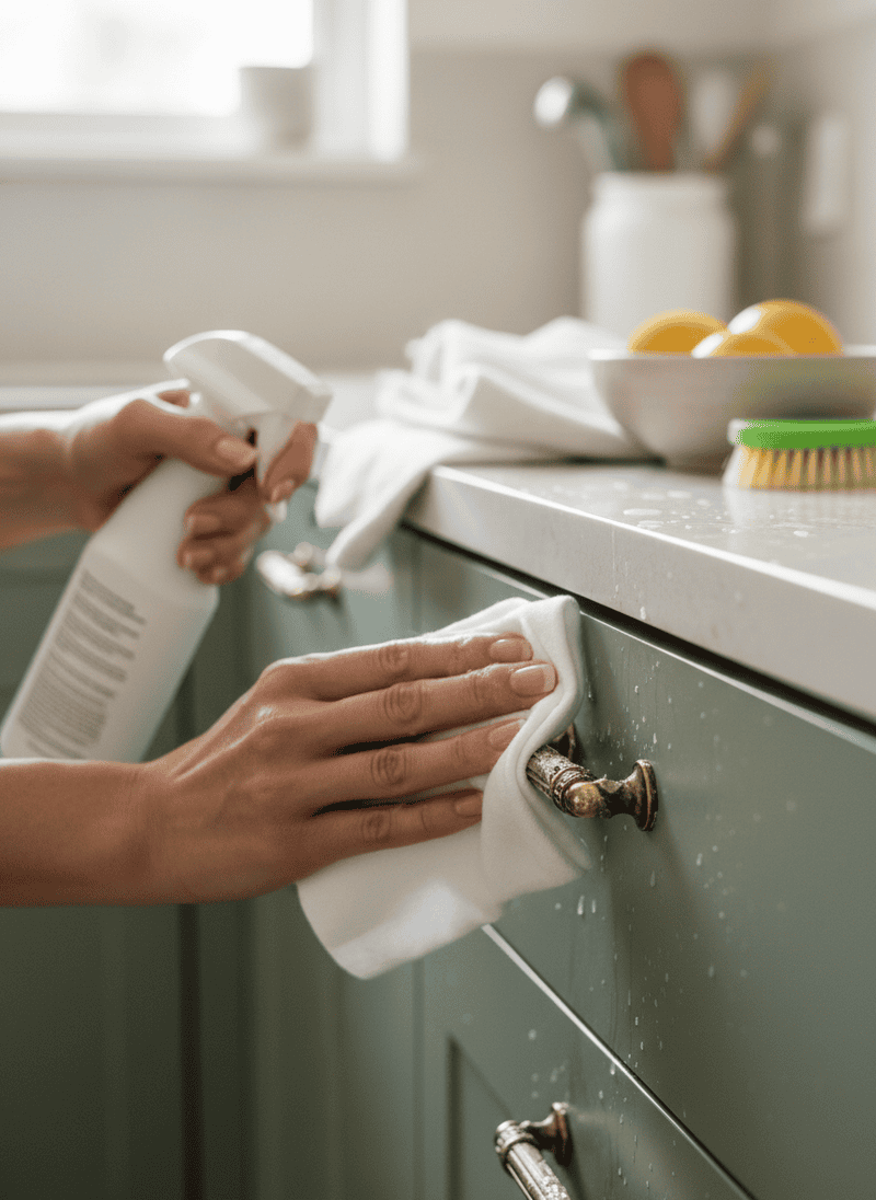 Cleaning Sticky Cabinet Handles and Drawer Pulls