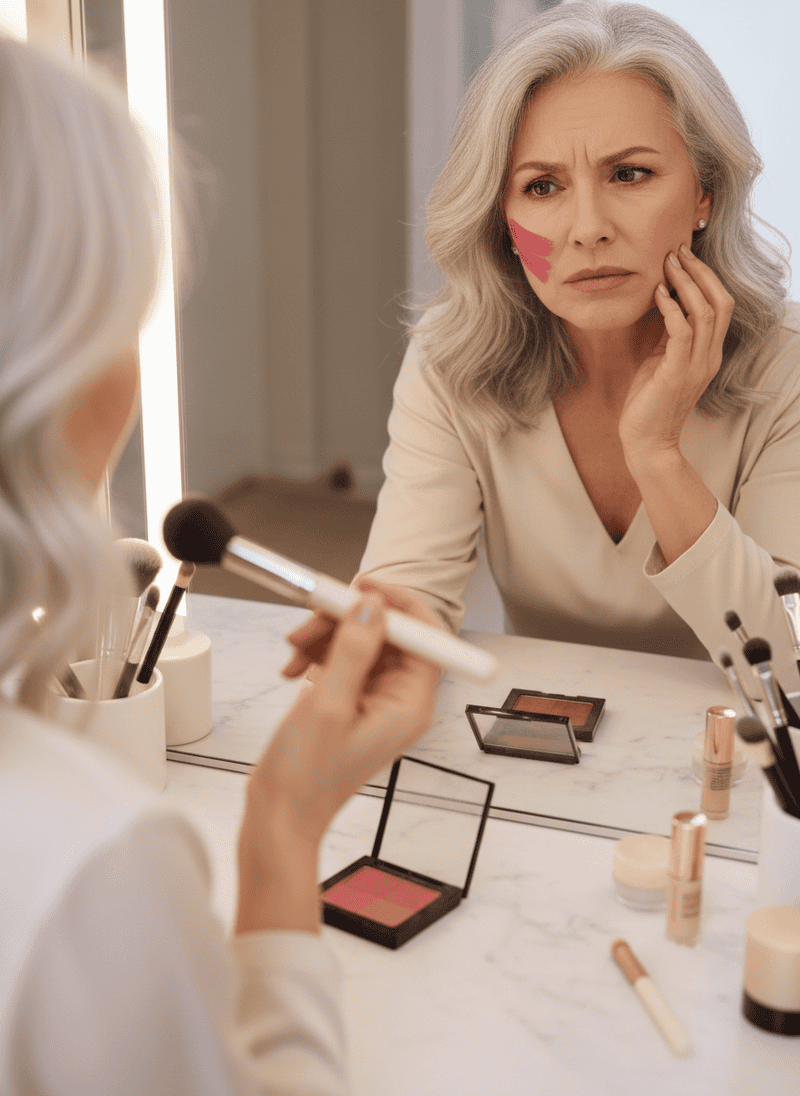 Applying Blush Incorrectly or Skipping It