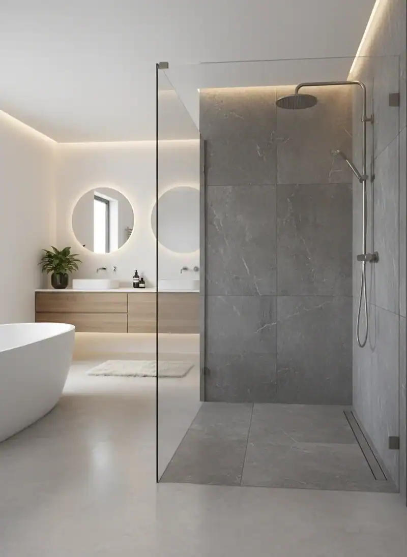 Walk-In Shower with Frameless Glass