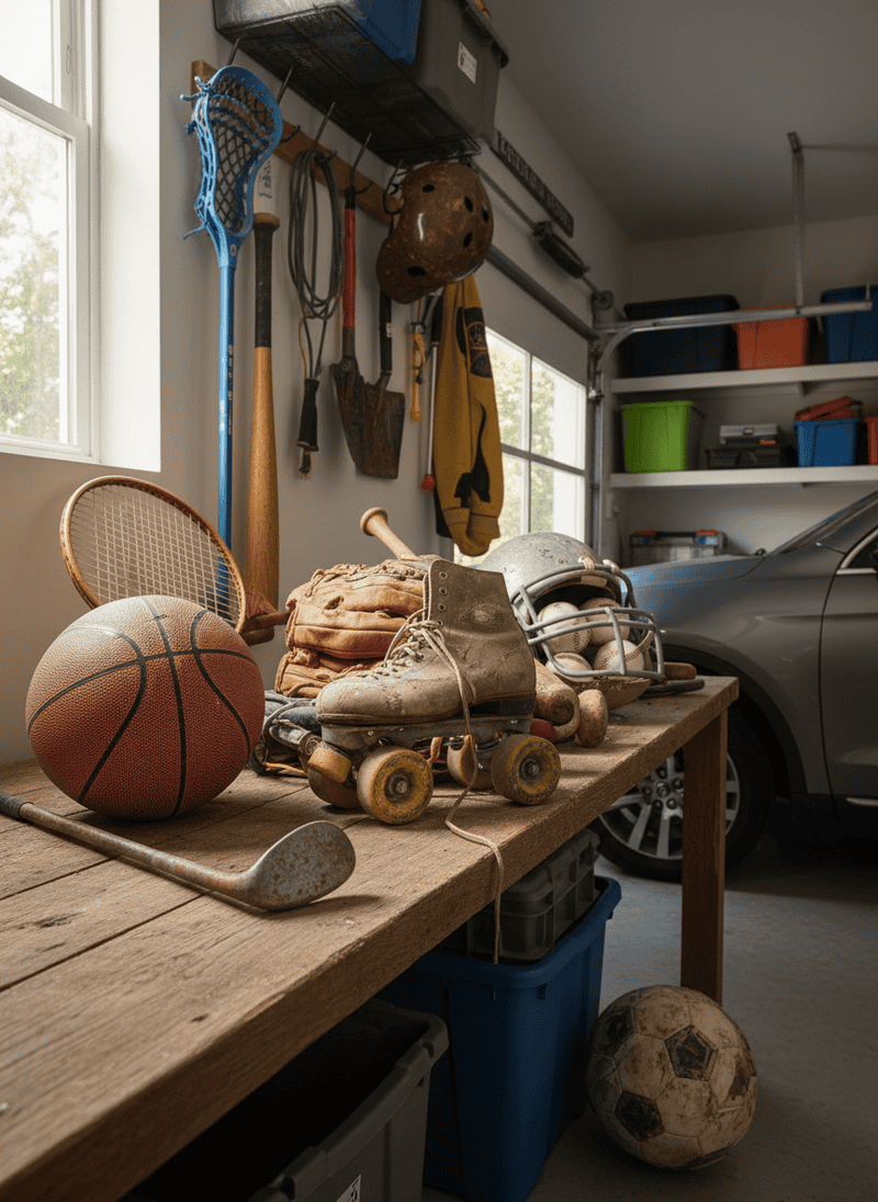 An Array of Abandoned Sports Equipment