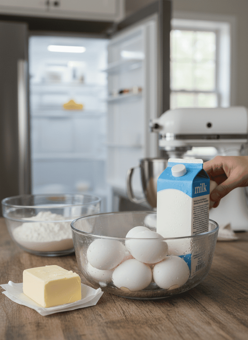 Using Cold Ingredients Directly from the Fridge for Baking