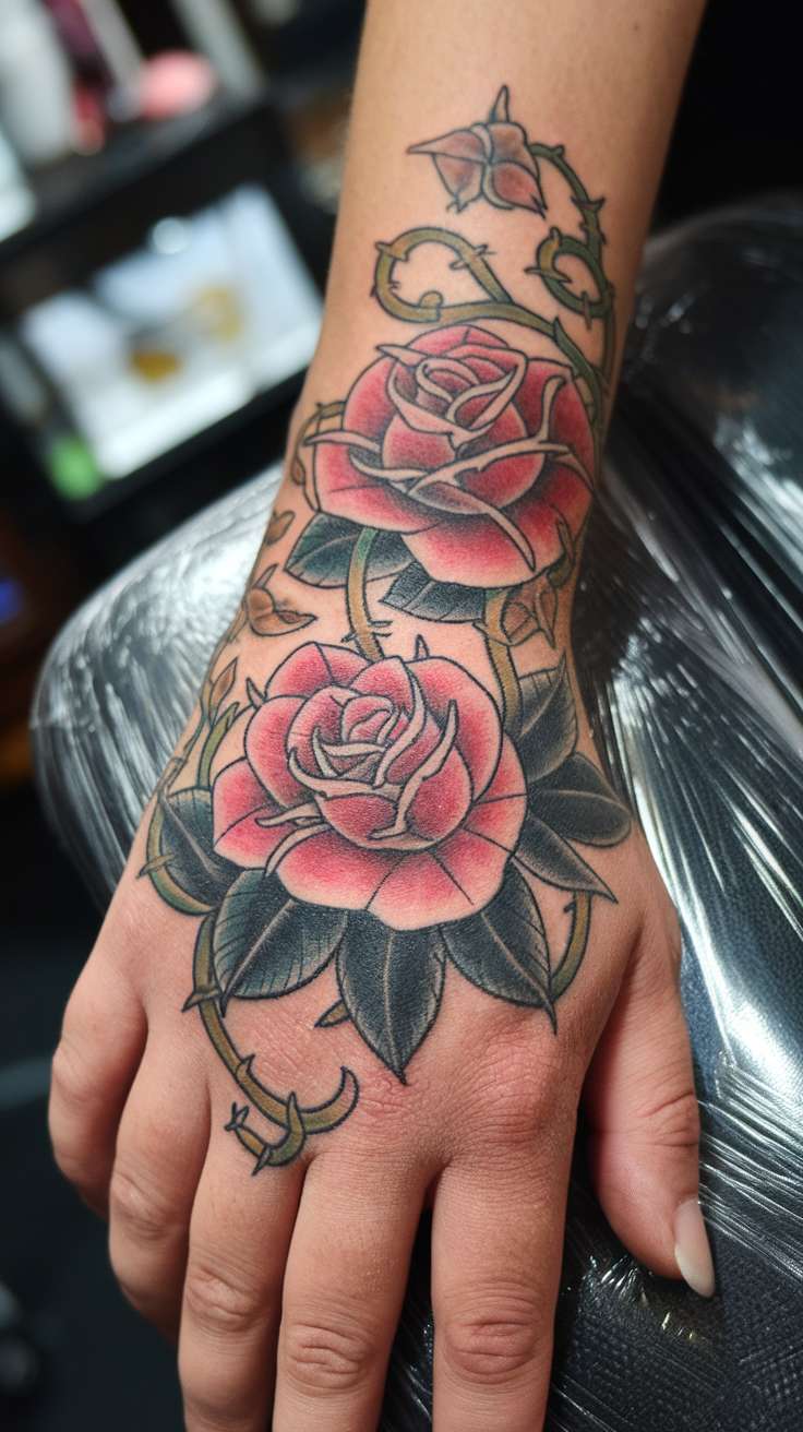 Intricate Mandala Hand Tattoo