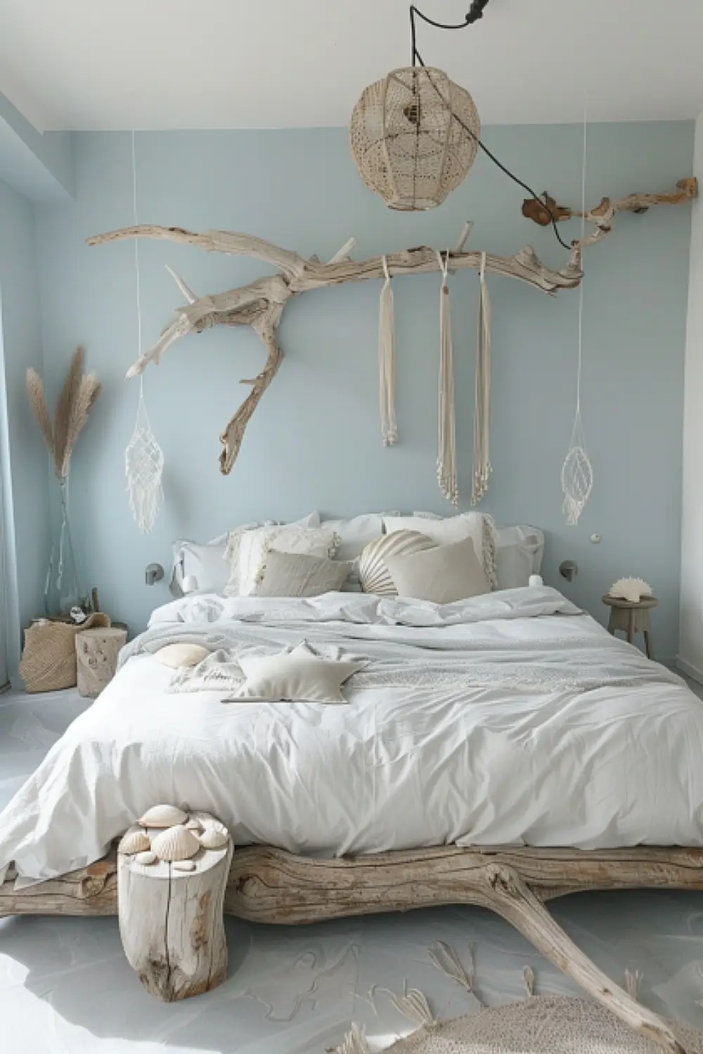 Beach-themed boho bedroom