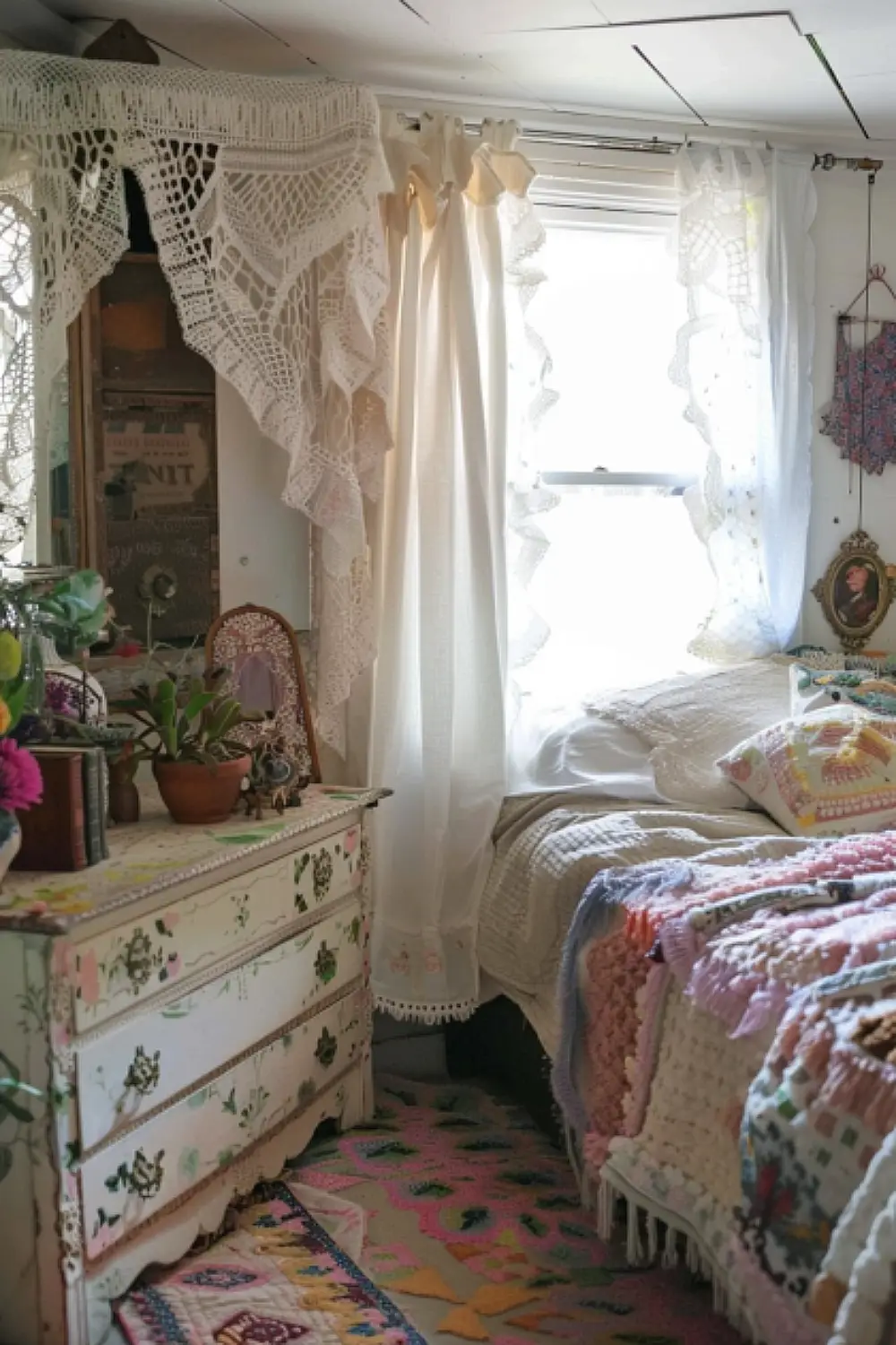 Vintage inspired boho bedroom